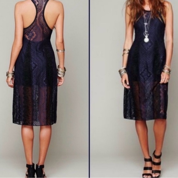 Free People Miracle Lace Racerback Midi Dress small - Picture 2 of 5